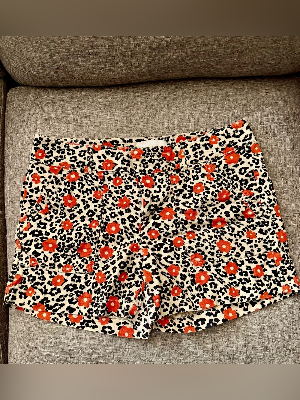 Banana Republic Orange Floral Leopard-Print Shorts